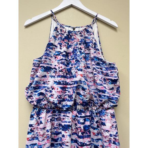 Guess Women's Colorful Halter Neck Tropical Vacation Flowy Mini Dress Size 10 - Picture 5 of 15